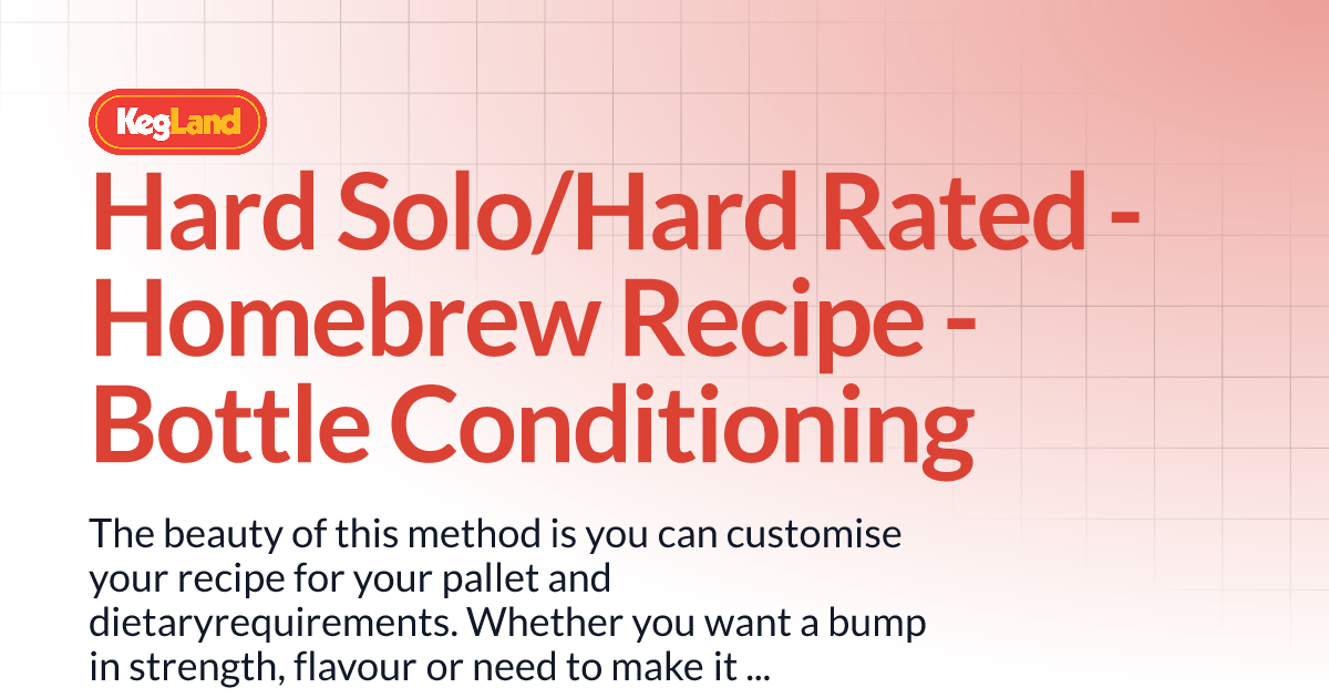 Hard Solo/Hard Rated Homebrew Recipe Bottle Conditioning Recipes